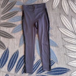 Assets by Spanx Women’s Red Hot Label Size XL Faux Leather Striped Gray Leggings